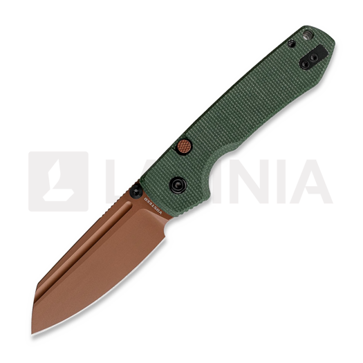 Nóż składany Vosteed Raccoon 2.0 Top Liner Lock - Copper Dune Sheepsfoot - Micarta, vihreä