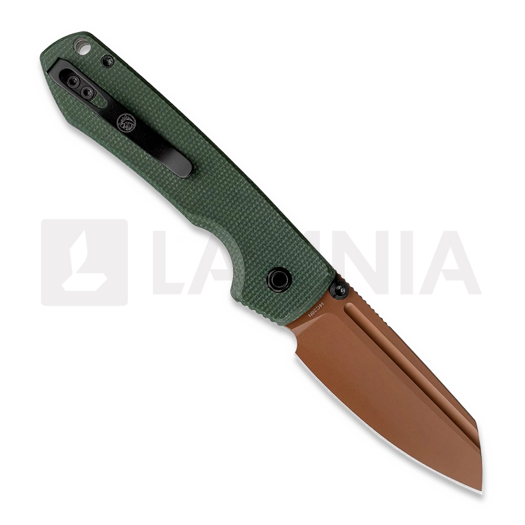 Vosteed Raccoon 2.0 Top Liner Lock - Copper Dune Sheepsfoot - Micarta Taschenmesser, vihre&auml;