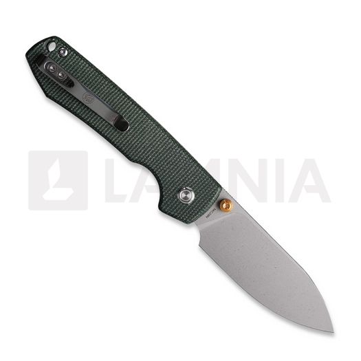 Vosteed Raccoon 2.0 Top Liner Lock - S/W Drop - Micarta sulankstomas peilis, žalia
