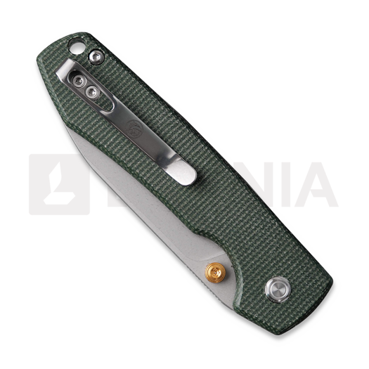 Vosteed Raccoon 2.0 Top Liner Lock - S/W Drop - Micarta sulankstomas peilis, žalia