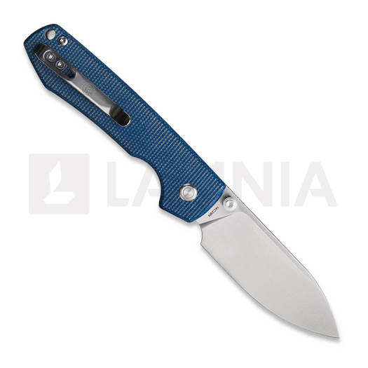 Coltello pieghevole Vosteed Raccoon 2.0 Top Liner Lock - Satin Drop - Micarta, blu