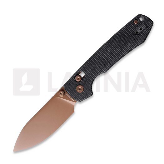 Couteau pliant Vosteed Raccoon Crossbar - Copper Dune Drop - Micarta, noir