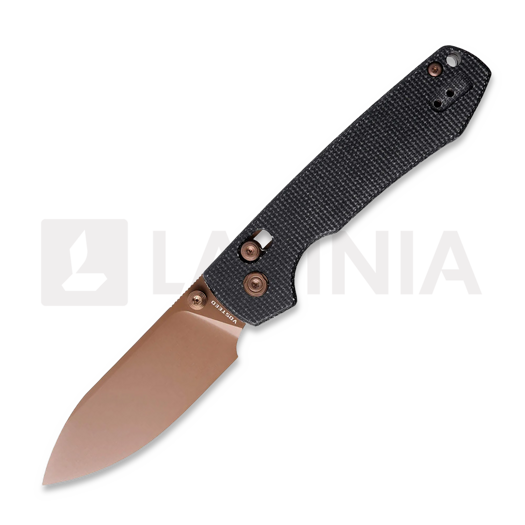 Vosteed Raccoon Crossbar - Copper Dune Drop - Micarta összecsukható kés, fekete
