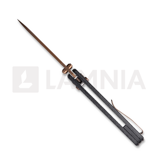 Vosteed Raccoon Crossbar - Copper Dune Drop - Micarta foldekniv, sort