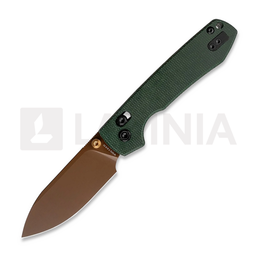 Vosteed Raccoon Crossbar - Copper Dune Drop - Micarta összecsukható kés, zöld