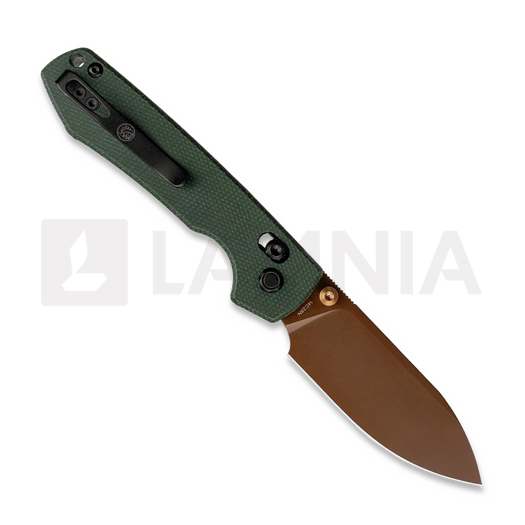 Складной нож Vosteed Raccoon Crossbar - Copper Dune Drop - Micarta, зелёный
