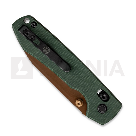 Vosteed Raccoon Crossbar - Copper Dune Drop - Micarta kääntöveitsi, vihreä