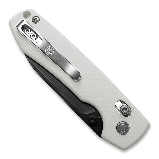 Vosteed Raccoon Crossbar - G-10 White - B/W Drop sulankstomas peilis