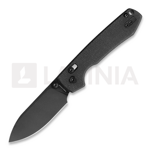 Couteau pliant Vosteed Raccoon Crossbar - Micarta Black - B/W Drop