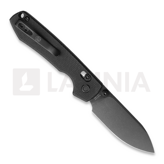 Vosteed Raccoon Crossbar - Micarta Black - B/W Drop sulankstomas peilis