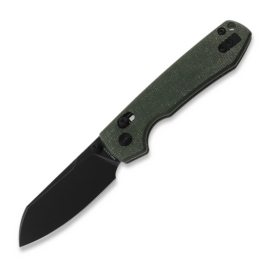 Saliekams nazis Vosteed Raccoon Crossbar - Micarta Green - B/W Cleaver