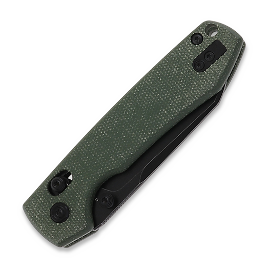 Couteau pliant Vosteed Raccoon Crossbar - Micarta Green - B/W Cleaver