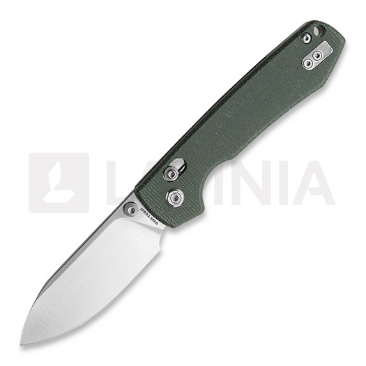Navalha Vosteed Raccoon Crossbar - Micarta Green - Satin Drop