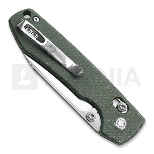 Coltello pieghevole Vosteed Raccoon Crossbar - Micarta Green - Satin Drop