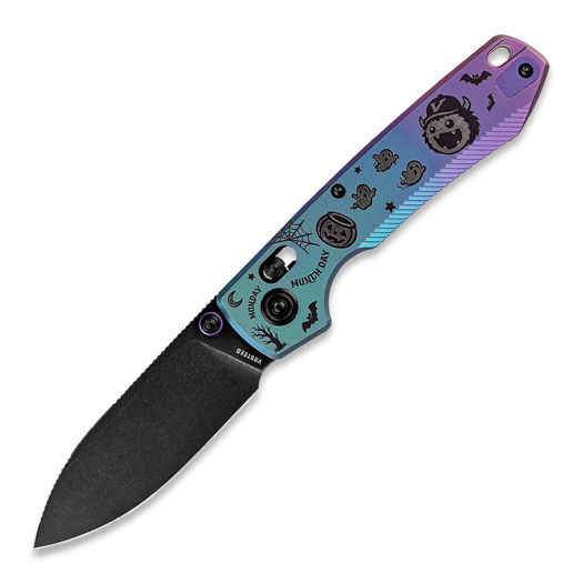 Vosteed Raccoon TiSlim - Blackwash - Titanium kääntöveitsi, Halloween Monster & Jar