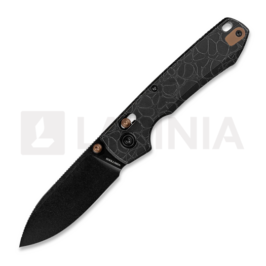 Vosteed Raccoon TiSlim Crossbar - Blackwash - Titanium 折り畳みナイフ, Acid Wash Black