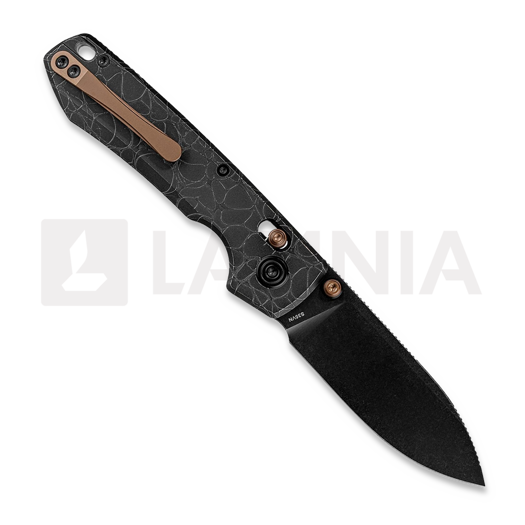 Navalha Vosteed Raccoon TiSlim Crossbar - Blackwash - Titanium, Acid Wash Black