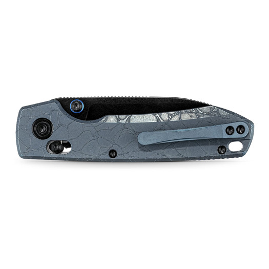 Couteau pliant Vosteed Raccoon TiSlim Crossbar - Blackwash - Titanium, Acid Wash Blue