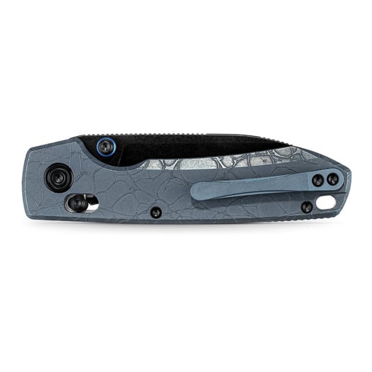 Couteau pliant Vosteed Raccoon TiSlim Crossbar - Blackwash - Titanium, Acid Wash Blue
