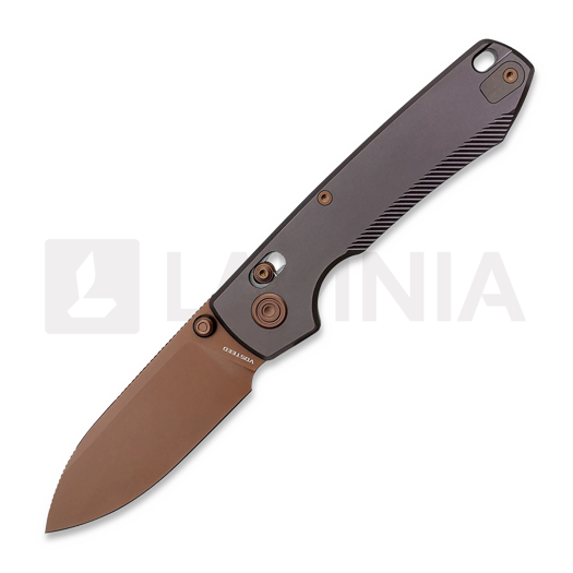 Vosteed Raccoon TiSlim Crossbar - Copper Dune Drop - Titanium foldekniv, Dark Reddish Purple