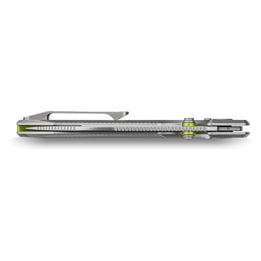 Vosteed Raccoon TiSlim Crossbar - Satin - Titanium 折叠刀, 灰色