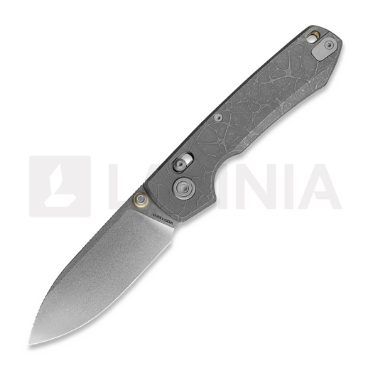 Vosteed Raccoon TiSlim Crossbar - Stonewash - Titanium folding knife, Acid Wash Gray