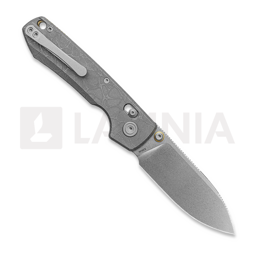 Vosteed Raccoon TiSlim Crossbar - Stonewash - Titanium Taschenmesser, Acid Wash Gray