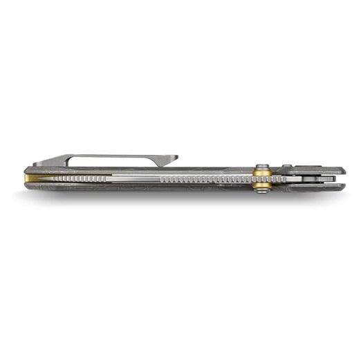Vosteed Raccoon TiSlim Crossbar - Stonewash - Titanium Taschenmesser, Acid Wash Gray