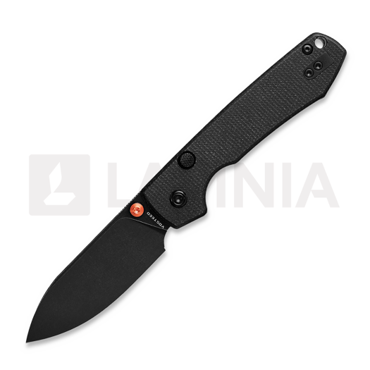 Vosteed Raccoon Top Liner Lock - B/W Drop - Micarta k&auml;&auml;nt&ouml;veitsi, musta