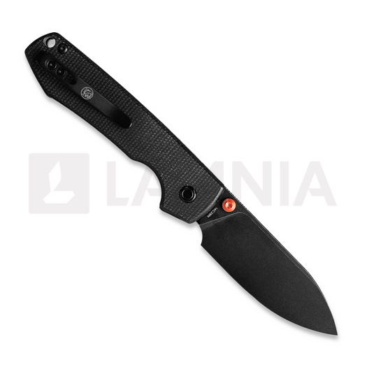 Vosteed Raccoon Top Liner Lock - B/W Drop - Micarta k&auml;&auml;nt&ouml;veitsi, musta