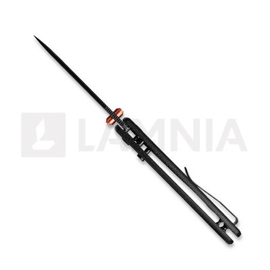 Vosteed Raccoon Top Liner Lock - B/W Drop - Micarta k&auml;&auml;nt&ouml;veitsi, musta