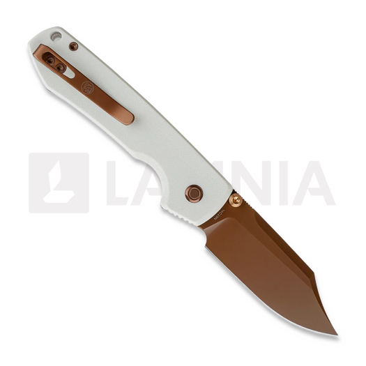 Vosteed Raccoon Top Liner Lock - Copper Dune Bowie - G10 sklopivi nož, bijela