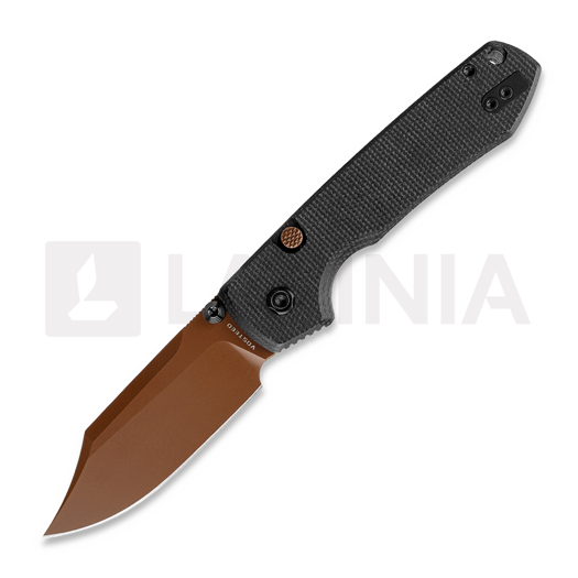Vosteed Raccoon Top Liner Lock - Copper Dune Bowie - Micarta Taschenmesser, schwarz