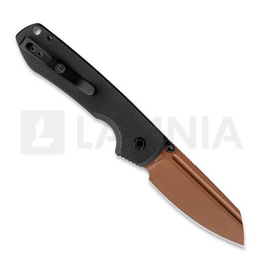 Vosteed Raccoon Top Liner Lock - Copper Dune Sheepsfoot - Micarta Taschenmesser, schwarz