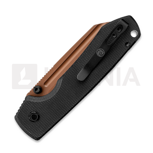 Vosteed Raccoon Top Liner Lock - Copper Dune Sheepsfoot - Micarta Taschenmesser, schwarz