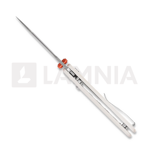 Couteau pliant Vosteed Raccoon Top Liner Lock - Satin Bowie - G10, blanc