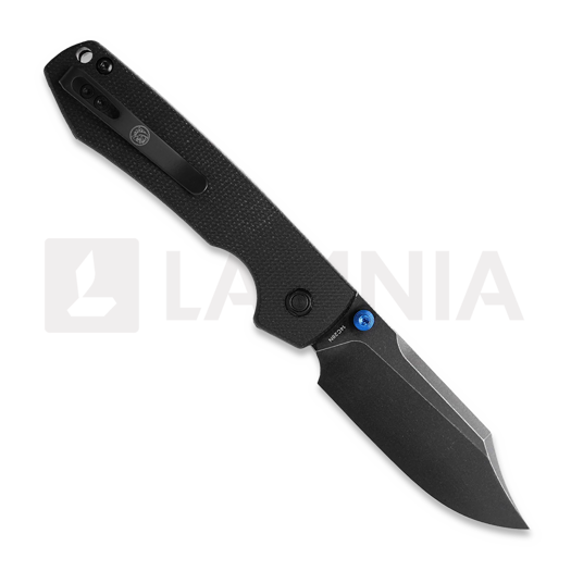 Vosteed Raccoon Top Liner Lock - B/W Bowie - Micarta folding knife, black