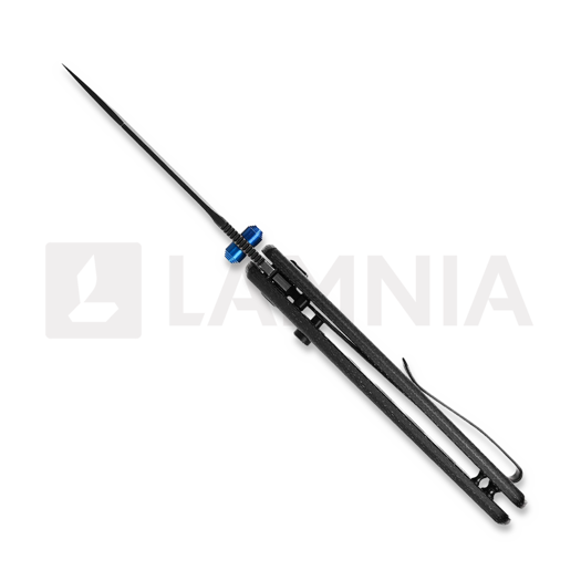 Vosteed Raccoon Top Liner Lock - B/W Bowie - Micarta folding knife, black