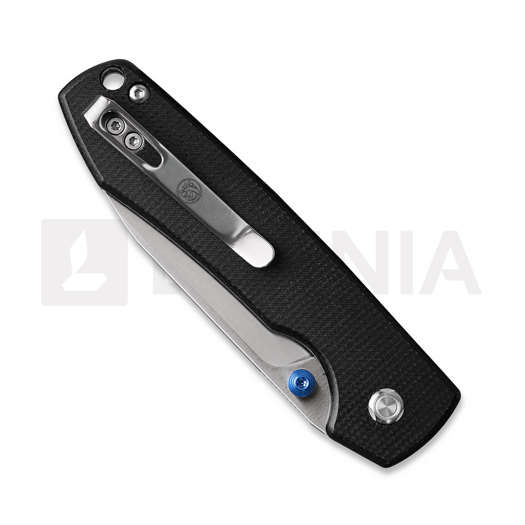 Vosteed Raccoon Top Liner Lock - Satin Drop - Micarta k&auml;&auml;nt&ouml;veitsi, musta