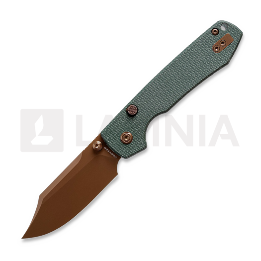 Saliekams nazis Vosteed Raccoon Top Liner Lock - Copper Dune Bowie - Micarta, zaļš