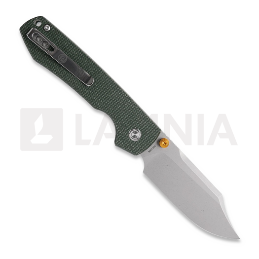 Coltello pieghevole Vosteed Raccoon Top Liner Lock - S/W Bowie - Micarta, verde