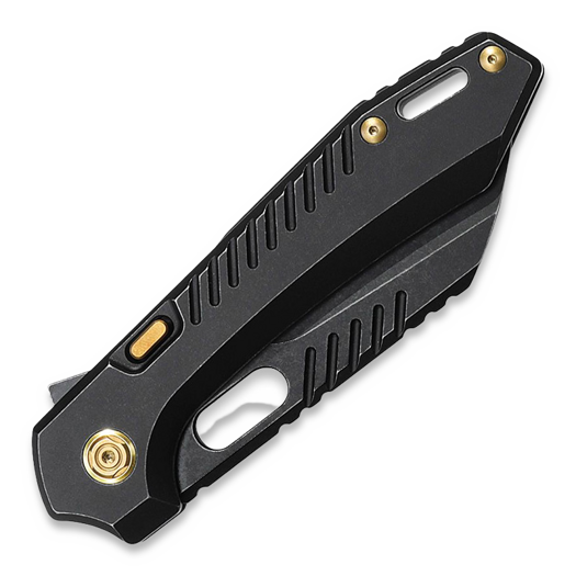 Vosteed RSKAOS Top Linerlock - Titanium B/W - Black Sheepsfoot sulankstomas peilis