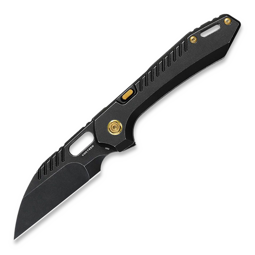 Vosteed RSKAOS Top Linerlock - Titanium B/W - Black Wharncliffe folding knife
