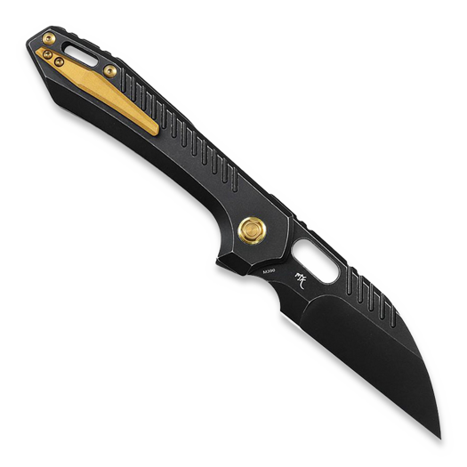 Vosteed RSKAOS Top Linerlock - Titanium B/W - Black Wharncliffe folding knife