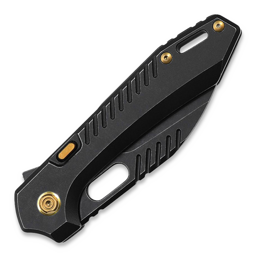 Vosteed RSKAOS Top Linerlock - Titanium B/W - Black Wharncliffe folding knife