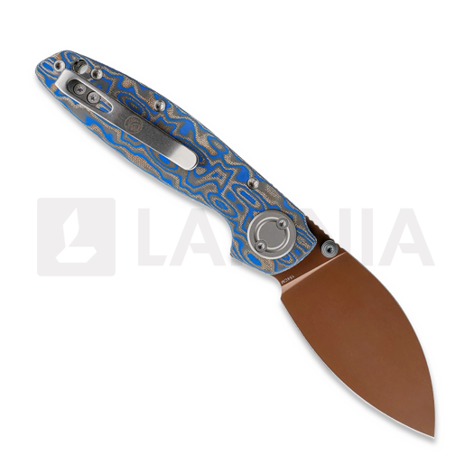 Vosteed Shilin Cutter - Copper Dune - Micarta folding knife, Blue Ocean