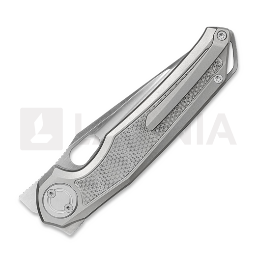 Vosteed Thunderbird V - Dual Satin & Bead Blast - Titanium 접이식 나이프, 회색