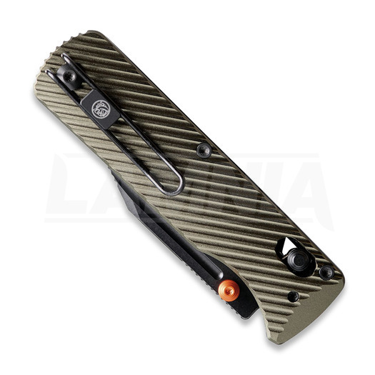 Coltello pieghevole Vosteed Vombat - Blackwash Bowie - Aluminium, verde