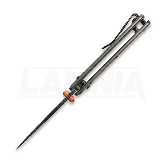 Vosteed Vombat - Blackwash Bowie - Aluminium sulankstomas peilis, žalia