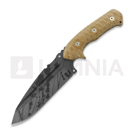 Нож Wander Tactical Smilodon, black blood, brown handle